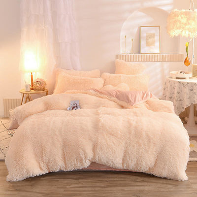Mink Fleece Flannel Bettwäsche Set mit massivfarbiger Decke und Kissenhülle Kollektionen