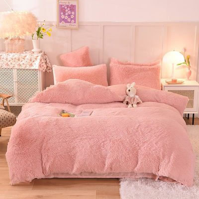 Mink Fleece Flannel Bettwäsche Set mit massivfarbiger Decke und Kissenhülle Kollektionen