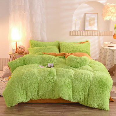 Mink Fleece Flannel Bettwäsche Set mit massivfarbiger Decke und Kissenhülle Kollektionen