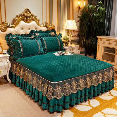 Schleifende Winterbettdecke Set 4 Stück Luxus Broderierte Bettwäsche für 2,0m 6,6 Fuß Größe Bett