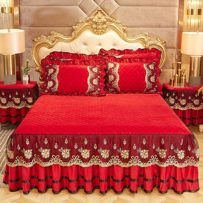 Schleifende Winterbettdecke Set 4 Stück Luxus Broderierte Bettwäsche für 2,0m 6,6 Fuß Größe Bett