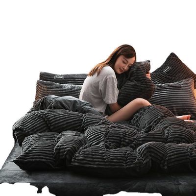Flannel Bettwäsche Set 4 Stück Bettwäsche für Einzelbett Nationale Standards Königin/König Größe
