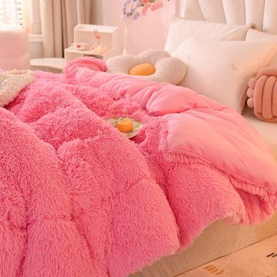Superweiches Plüssigdeckel mit künstlichem Samt und 100% Polyester mit rosa Bettwäsche
