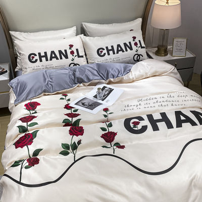4 Stück King Size Bettwäsche Set 100% Polyester Luxus Designer Decke Deckel Ja angepasst