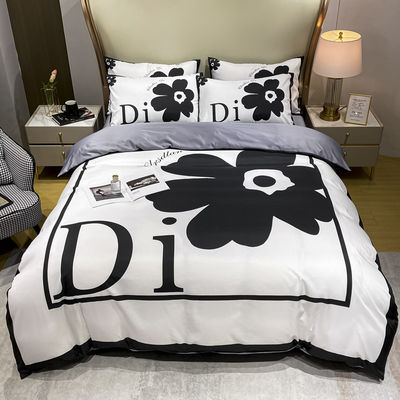 4 Stück King Size Bettwäsche Set 100% Polyester Luxus Designer Decke Deckel Ja angepasst
