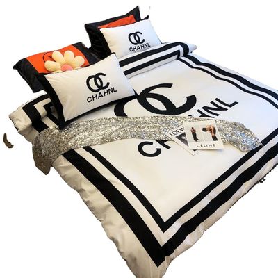 4 in 1 weiße Kingsize Bettwäsche Satin Weich wie Seide Polyester Stoff Dichte