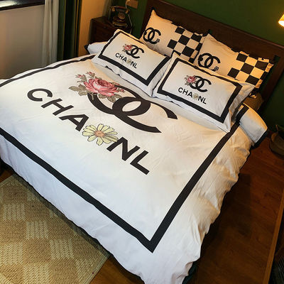 4 in 1 weiße Kingsize Bettwäsche Satin Weich wie Seide Polyester Stoff Dichte