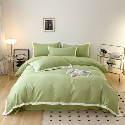 All-Season Baumwolle Leinen Stoff Weich 4pcs Flachgewebte Bettwäsche Set für Luxus Bettwäsche