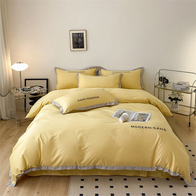 All-Season Baumwolle Leinen Stoff Weich 4pcs Flachgewebte Bettwäsche Set für Luxus Bettwäsche