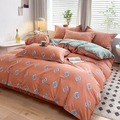 Hochzeits-Vierstück-Kit Bettwäsche Bettdecke Karikatur Baumwollbett Set Luxus Bettwäsche