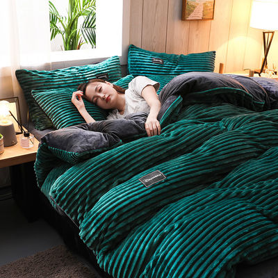 128x70 Stoffdichte Flannel Velvet Fleece Bettwäsche Set für Königin/König Größe im Winter