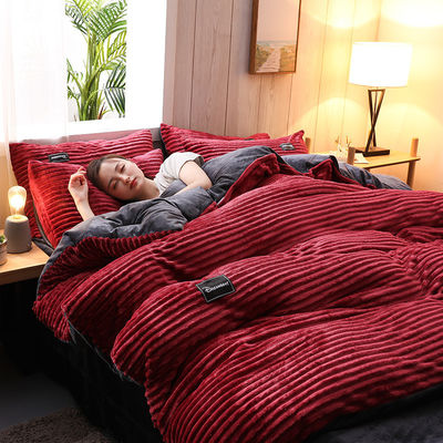 128x70 Stoffdichte Flannel Velvet Fleece Bettwäsche Set für Königin/König Größe im Winter