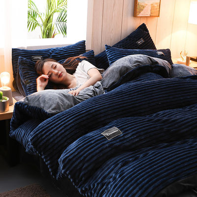 128x70 Stoffdichte Flannel Velvet Fleece Bettwäsche Set für Königin/König Größe im Winter