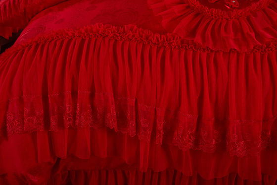 60 Count High-End Spitzen Bettwäsche Jacquard Stoff Queen 100% Bio-Baumwolle Blatt Sets