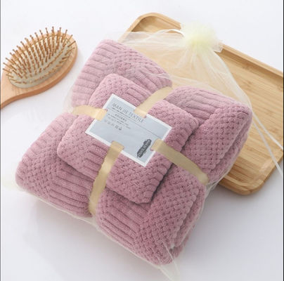 Custom Mikrofiber Schnelltrockene Plüssig Korallenfleece Weiches Handtuch Set Hotel Badetücher 250gm