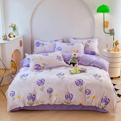 Reaktiver Druck Einfaches Blumenmuster Polyester Bettwäsche Set für Luxus Bettwäsche