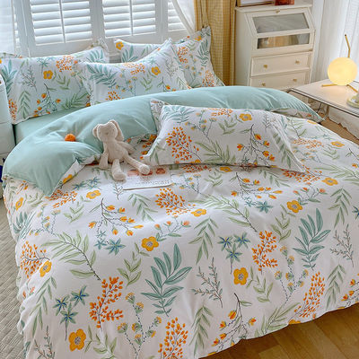 Reaktiver Druck Einfaches Blumenmuster Polyester Bettwäsche Set für Luxus Bettwäsche