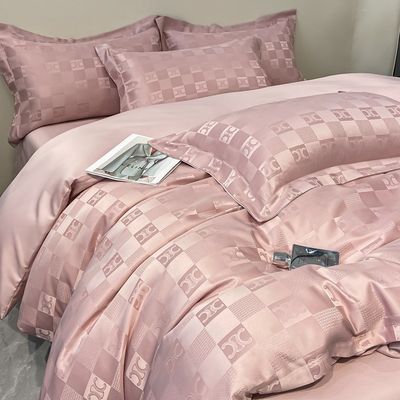 Hochzeits-Vier-Teile-Set Licht Luxus Satin Jacquard Vier-Teile Bettwäsche Set für Ihr Schlafzimmer