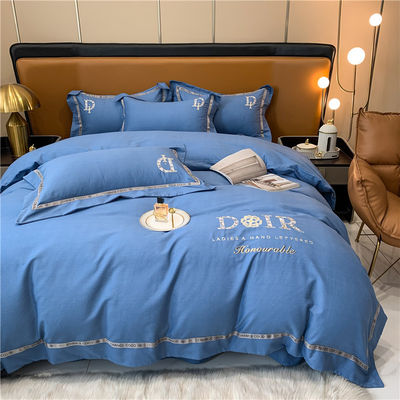 All-Season Broderierte Baumwoll-Bettwäsche-Sets Umweltfreundlich und weich Handgefühl für Schlafzimmer
