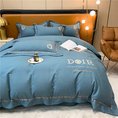 All-Season Broderierte Baumwoll-Bettwäsche-Sets Umweltfreundlich und weich Handgefühl für Schlafzimmer