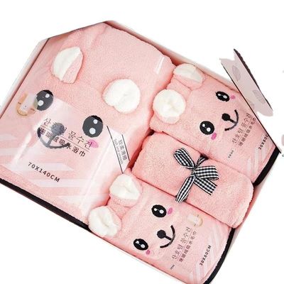 4 Stück Badetücher Soft Touch Hand Face Druck Luxus Badetücher Set Badezeit