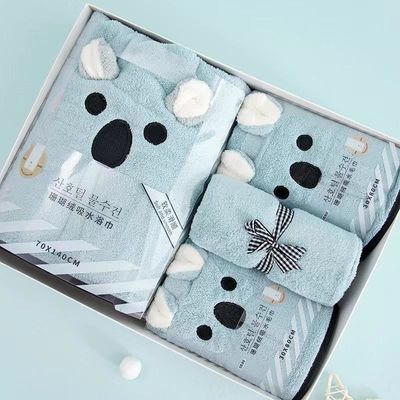 4 Stück Badetücher Soft Touch Hand Face Druck Luxus Badetücher Set Badezeit