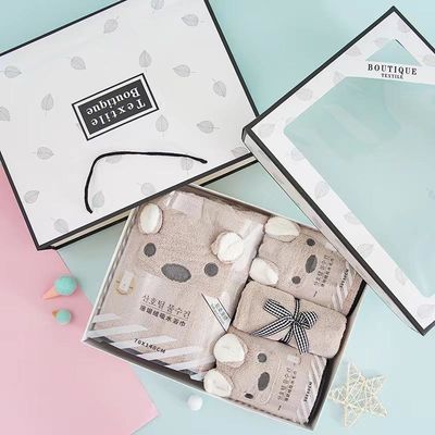 4 Stück Badetücher Soft Touch Hand Face Druck Luxus Badetücher Set Badezeit