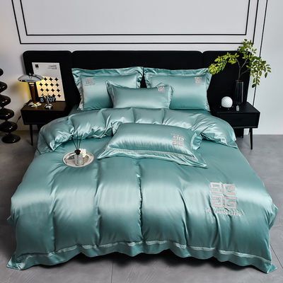 100% Polyester Tencel Stickerei Bettwäsche Set 4 PCS Geschenkbox 1,5m 1,8m Bettwäsche Bettdeckel