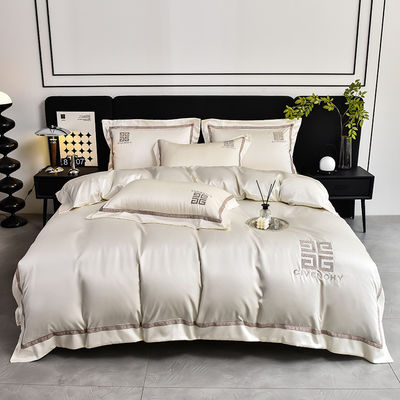 100% Polyester Tencel Stickerei Bettwäsche Set 4 PCS Geschenkbox 1,5m 1,8m Bettwäsche Bettdeckel