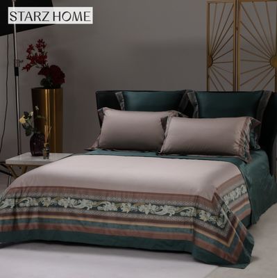 60S Blumenmuster Custom Comforter Baumwolle Bettwäsche für King Size Luxus Bettwäsche Set