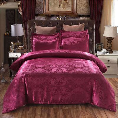 Rotationsbildschirmdruck Satin Bettwäsche Set 3 4 6 7 Stück Baumwollblech Kissenkoffer Decke