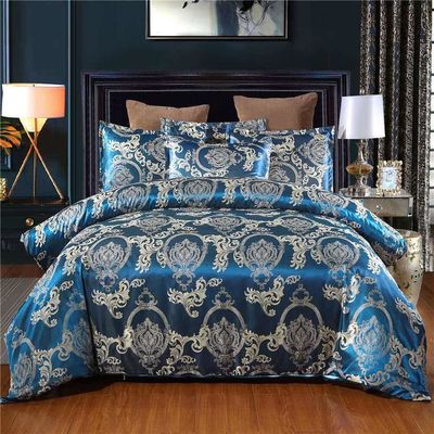 Rotationsbildschirmdruck Satin Bettwäsche Set 3 4 6 7 Stück Baumwollblech Kissenkoffer Decke