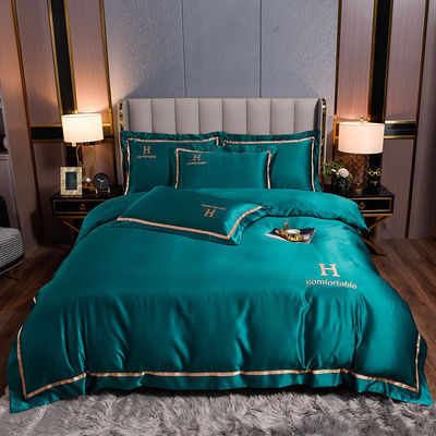 High-End-Bettwäsche-Set Einfache Seidendecke-Abdeckung Vierstück-Set für Kundenanforderungen