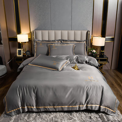 High-End-Bettwäsche-Set Einfache Seidendecke-Abdeckung Vierstück-Set für Kundenanforderungen