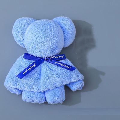 Kinder Altersgruppe 30x30cm Korallen Samt Fleece Bären Handtuch für Hochzeitsgeschenke