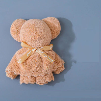 Kinder Altersgruppe 30x30cm Korallen Samt Fleece Bären Handtuch für Hochzeitsgeschenke