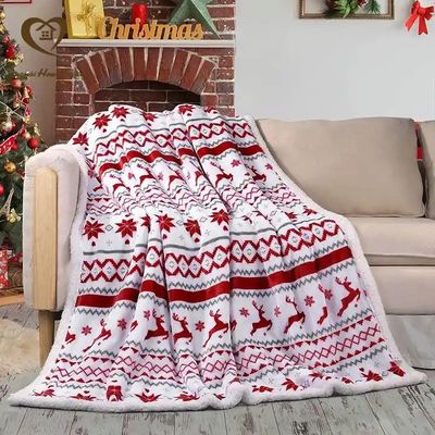 Anti-Pilling Korallenfleece Doppelschicht Sherpa Plush Decke für maßgeschneiderte Weihnachtsgeschenke