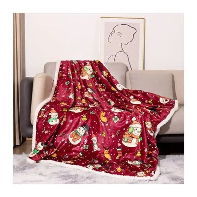 Anti-Pilling Korallenfleece Doppelschicht Sherpa Plush Decke für maßgeschneiderte Weihnachtsgeschenke