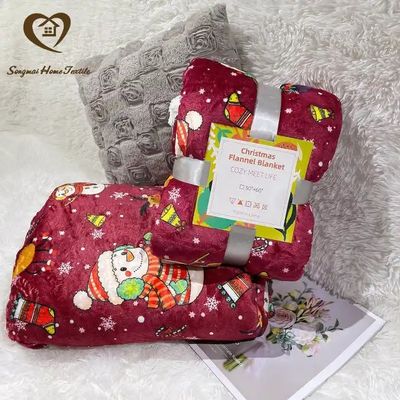 Anti-Pilling Korallenfleece Doppelschicht Sherpa Plush Decke für maßgeschneiderte Weihnachtsgeschenke