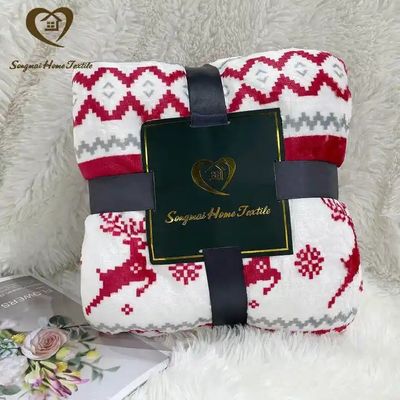 Anti-Pilling Korallenfleece Doppelschicht Sherpa Plush Decke für maßgeschneiderte Weihnachtsgeschenke