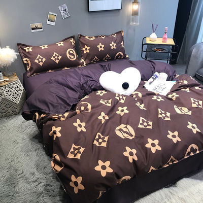 Einfache 4 Stück Karikatur Polyester Bettwäsche Set für Zwillinge Doppel Queen King Size Betten