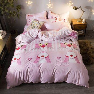 Einfache 4 Stück Karikatur Polyester Bettwäsche Set für Zwillinge Doppel Queen King Size Betten