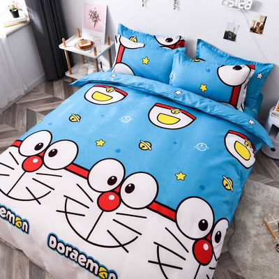 Einfache 4 Stück Karikatur Polyester Bettwäsche Set für Zwillinge Doppel Queen King Size Betten