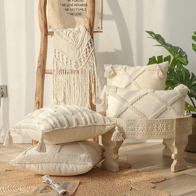 Customized Wabi-sabi Böhmischer Stil 3D Leinen Typ Schleife Samt Tassel Kissen Kissen