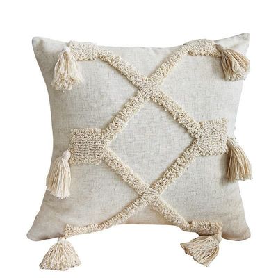 Customized Wabi-sabi Böhmischer Stil 3D Leinen Typ Schleife Samt Tassel Kissen Kissen