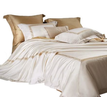 100% Baumwolle Satin-Bettwäsche Set europäischer Stil 200S Doppelsträngige lange Stapel