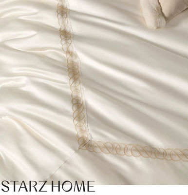100% Baumwolle Satin-Bettwäsche Set europäischer Stil 200S Doppelsträngige lange Stapel