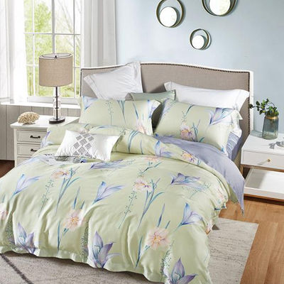 100% Tencel Luxus Seidenweiche Bettwäsche Set 300TC Druckgewebe Quilt Cover Kissenhülle Sets