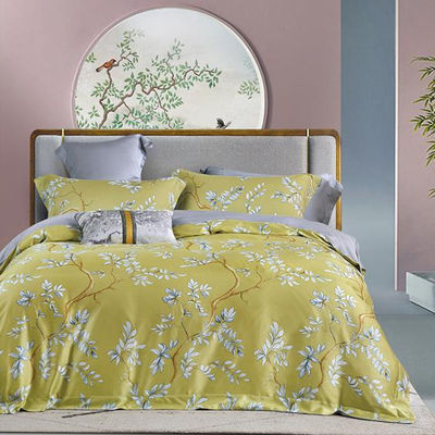 100% Tencel Luxus Seidenweiche Bettwäsche Set 300TC Druckgewebe Quilt Cover Kissenhülle Sets