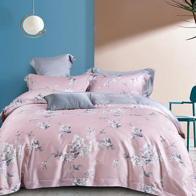100% Tencel Luxus Seidenweiche Bettwäsche Set 300TC Druckgewebe Quilt Cover Kissenhülle Sets